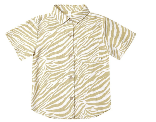 COLLARED SHORT SLEEVE SHIRT || ZEBRA