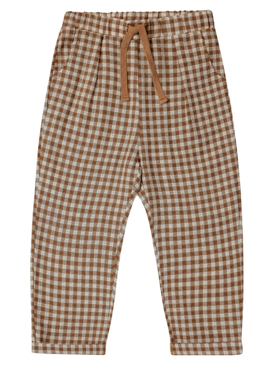 ETHAN TROUSER || CAMEL GINGHAM