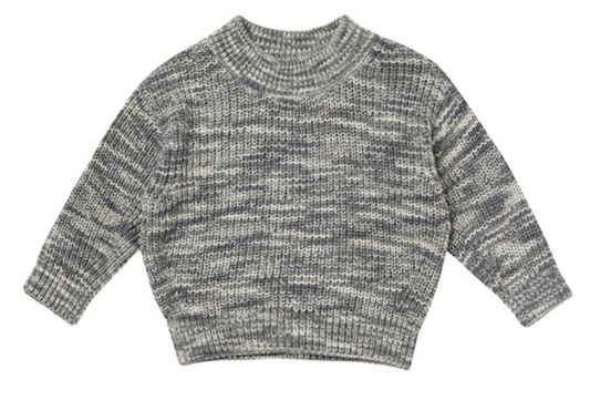 KNIT SWEATER || HEATHERED SLATE