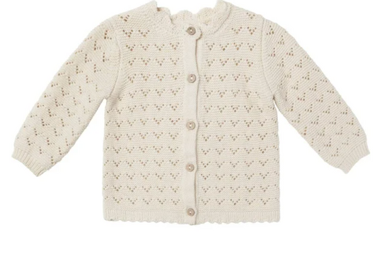 SCALLOPED CARDIGAN || NATURAL