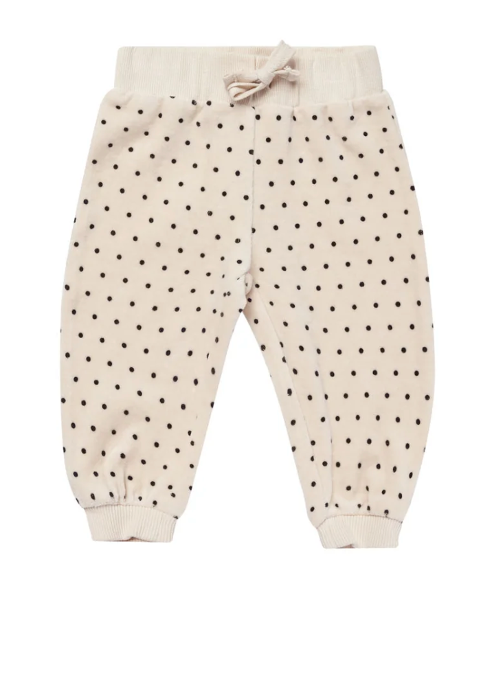 VELOUR RELAXED SWEATPANT || POLKA DOT