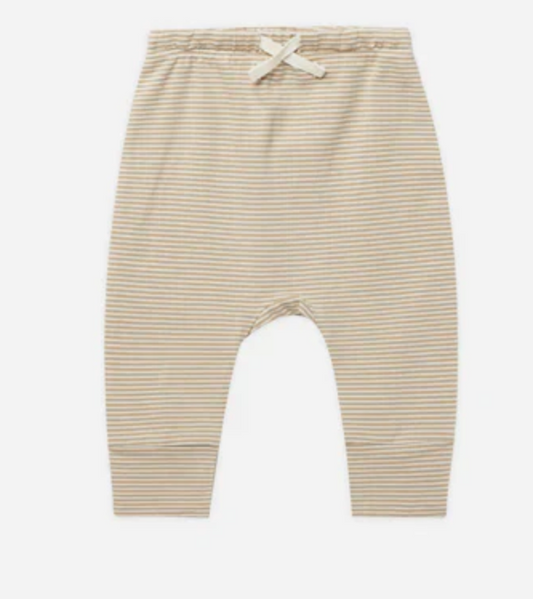 DRAWSTRING PANT || LATTE MICRO STRIPE