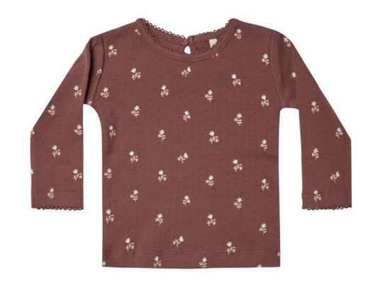 POINTELLE LONG SLEEVE TEE || PLUM FLEUR