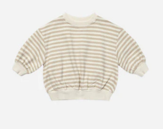 RELAXED FLEECE SWEATSHIRT || SAND STRIPE