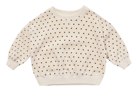 VELOUR RELAXED SWEATSHIRT || POLKA DOT