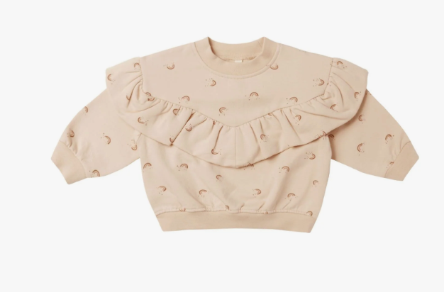 RUFFLE FLEECE SWEATSHIRT || RAINBOW