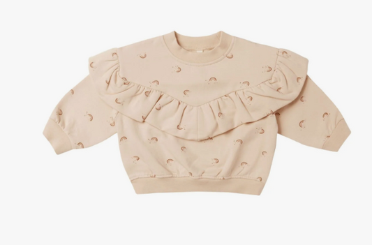 RUFFLE FLEECE SWEATSHIRT || RAINBOW