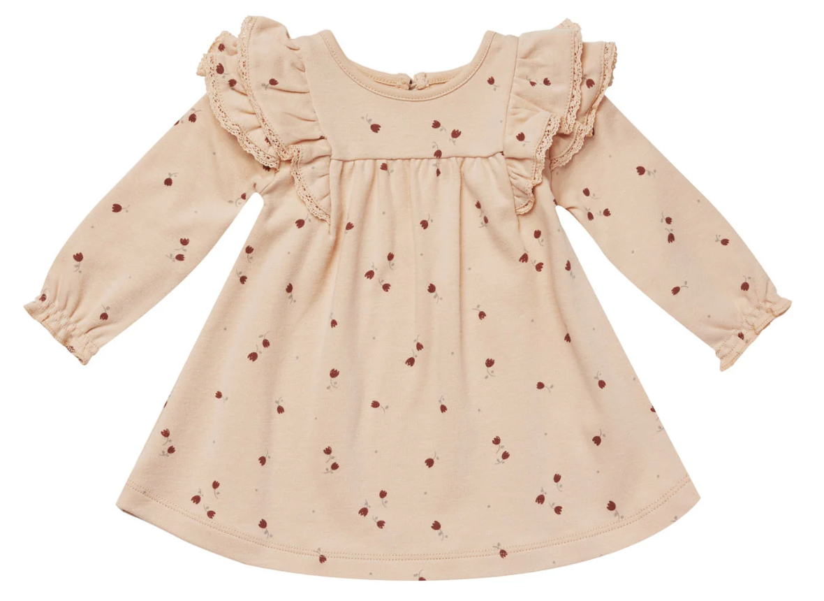 LONG SLEEVE FLUTTER DRESS || TULIPS