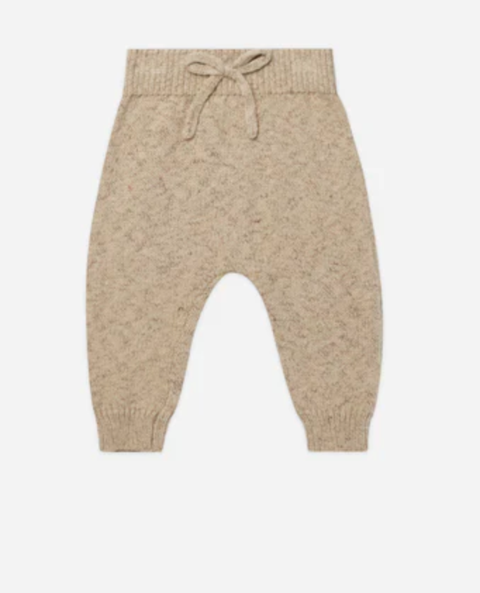 SPECKLED KNIT PANT || LATTE