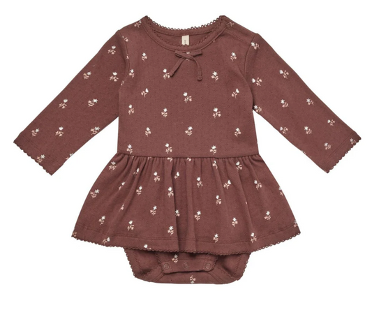 POINTELLE SKIRTED BODYSUIT || PLUM FLEUR