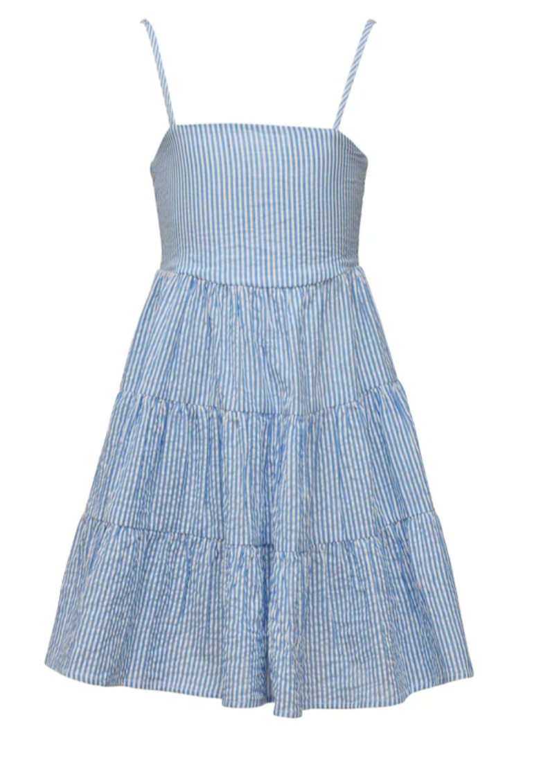 CORNFLOWER STRIPE BEACH DRESS