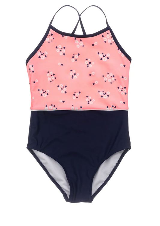 DITSY CORAL CLASSIC CROSSBACK SWIMSUIT