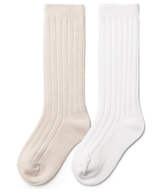 2pk L Neutral Knee-High Socks