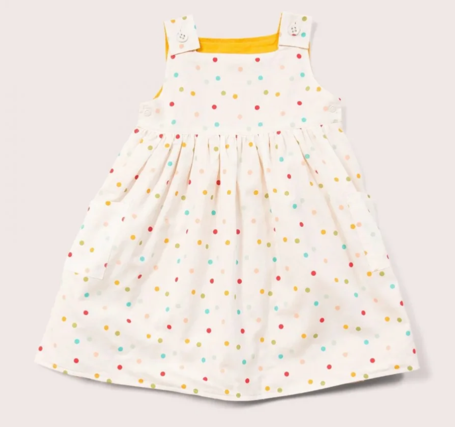Rainbow Spots Reversible Pinny Dress