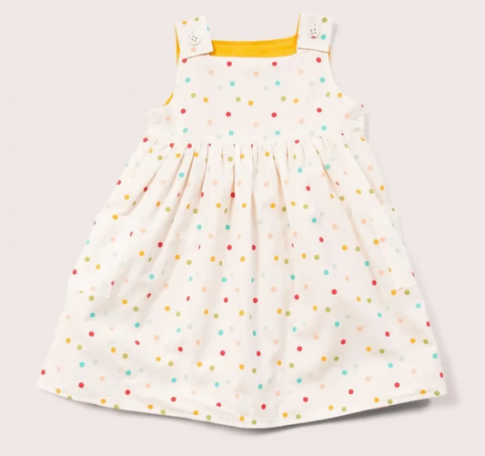 Rainbow Spots Reversible Pinny Dress