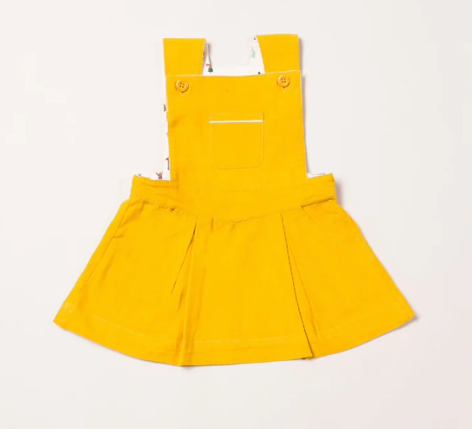 Woodland Adventure Gold Pinafore Dress