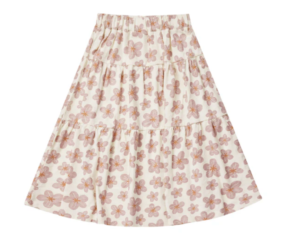 tiered midi skirt || hibiscus