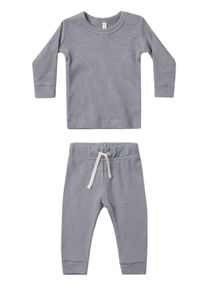 waffle top + pant set || lagoon