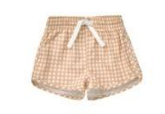 boys swim short || melon gingham