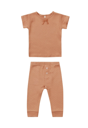 pointelle tee + legging || melon