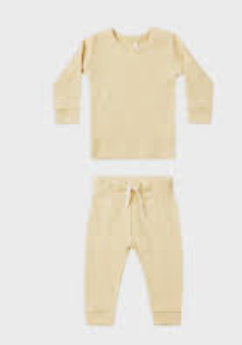 waffle top + pant set || lemon