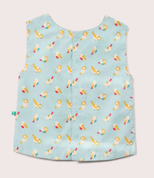 Rainbow Birds Reversible Button Through Sleeveless Blouse