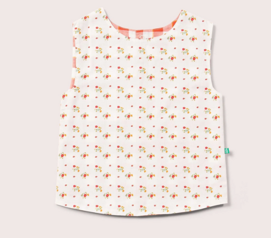 Spring Flowers Reversible Button Through Sleeveless Blouse