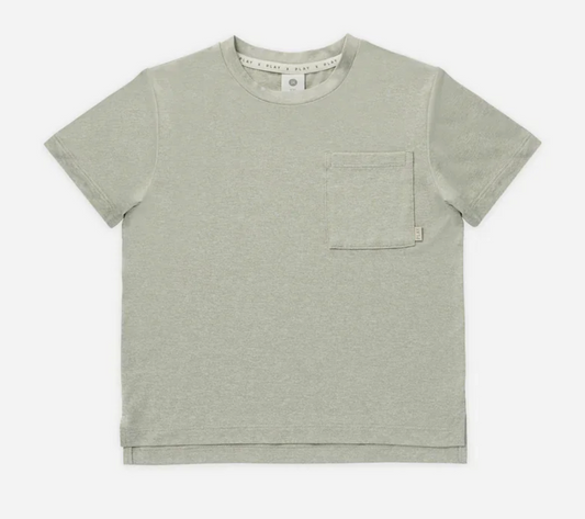 cove essential pocket tee || heathered sage