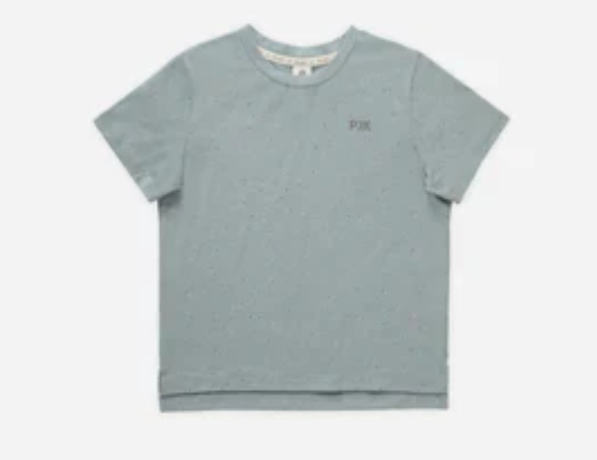 cove essential tee || blue speckle