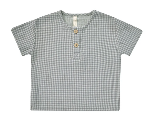 henry top || blue gingham