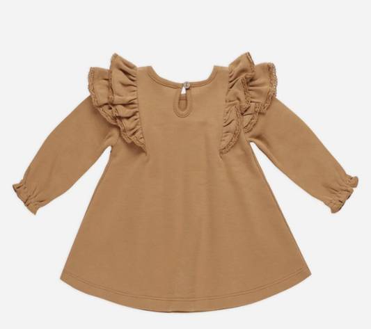 long sleeve flutter dress | Umber