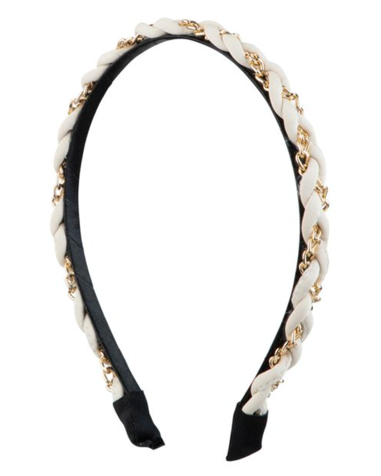 CHAIN TWIST HEADBAND-IVORY