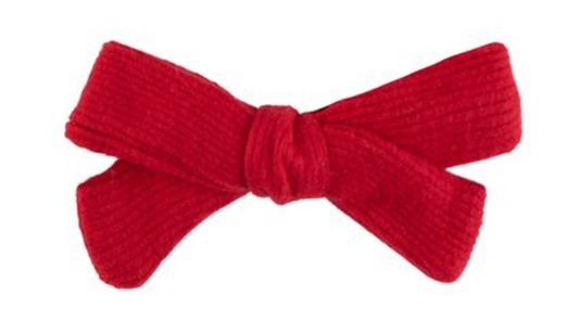FREEBIE BRUSHED RIB SMALLISH BOW-RED