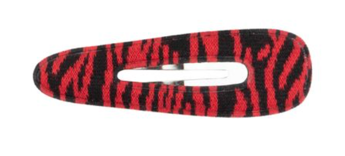 LEOPARD SWEATER SNAP CLIP-RED/BLACK