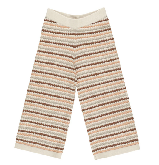 knit wide leg pant || honeycomb stripe