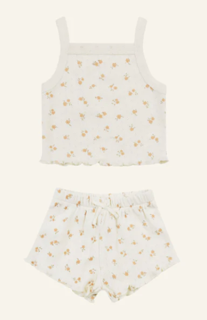 pointelle tank + shortie set || ditsy melon
