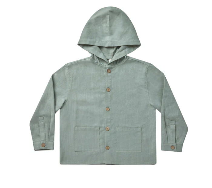 hooded overshirt || aqua