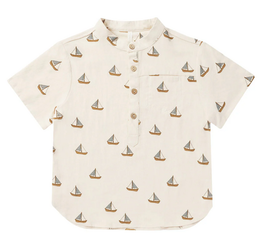 short sleeve mason shirt || sailboats