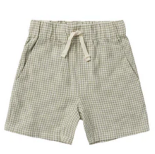 bermuda short || sage gingham