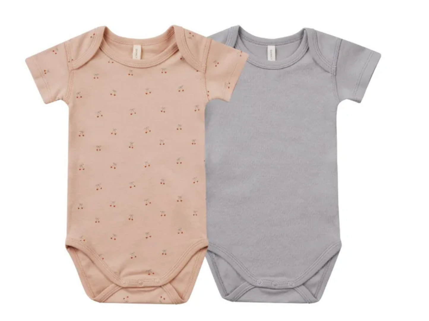 short sleeve bodysuit, 2 pack || cherries, periwinkle