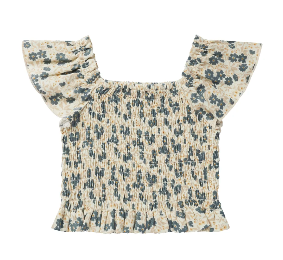 zayla top || blue ditsy