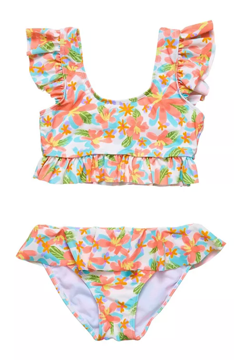 HAWAIIAN LUAU SUSTAINABLE FRILL CROP BIKINI