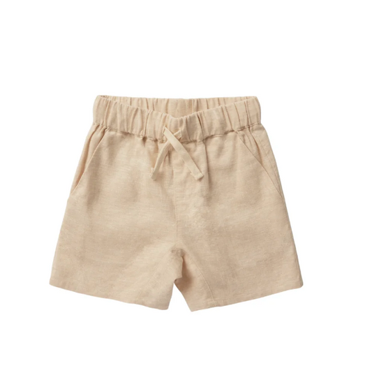 bermuda short || heathered sand