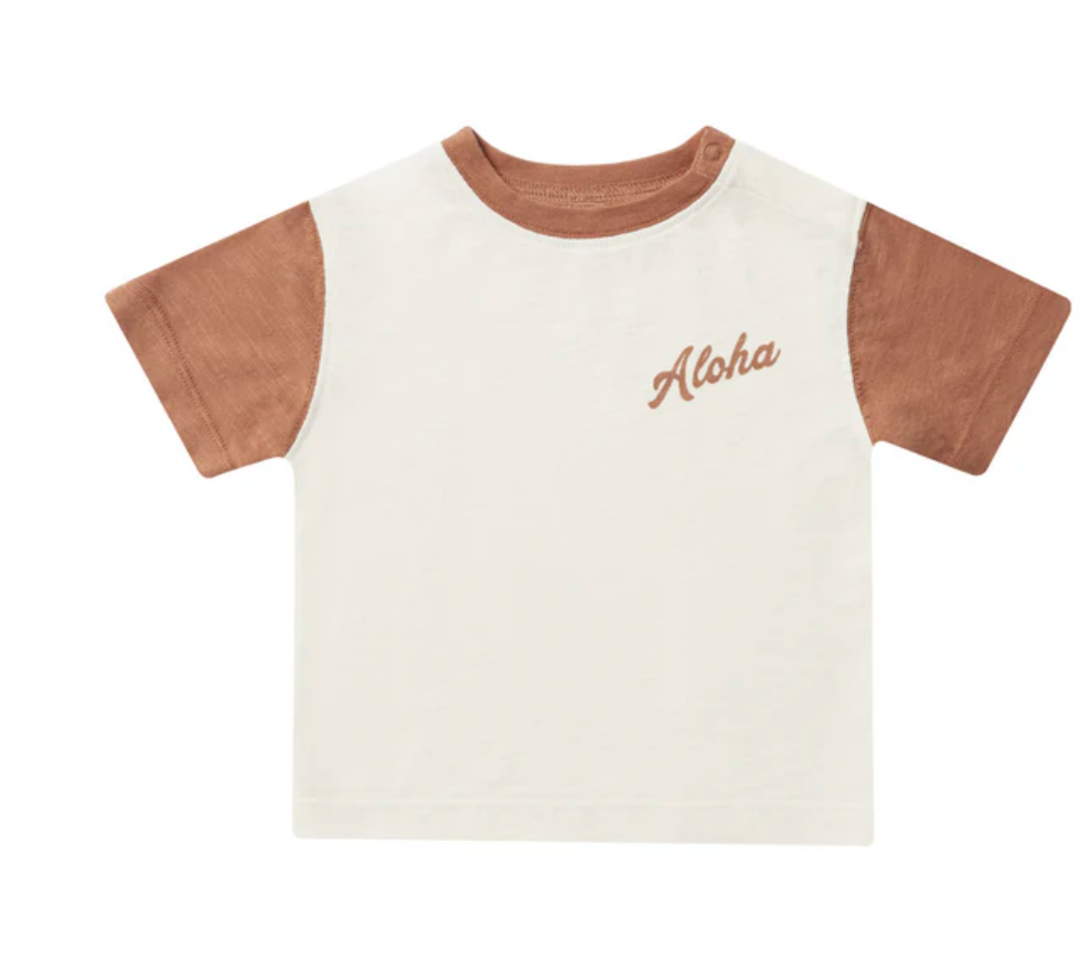 contrast short sleeve tee || aloha