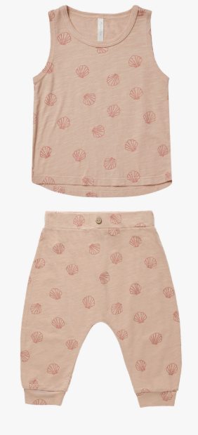 tank + slouch pant set || seashell
