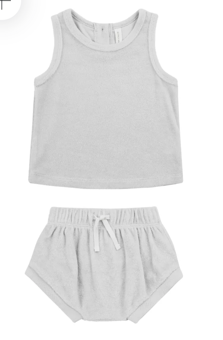 terry tank + short set || cloud