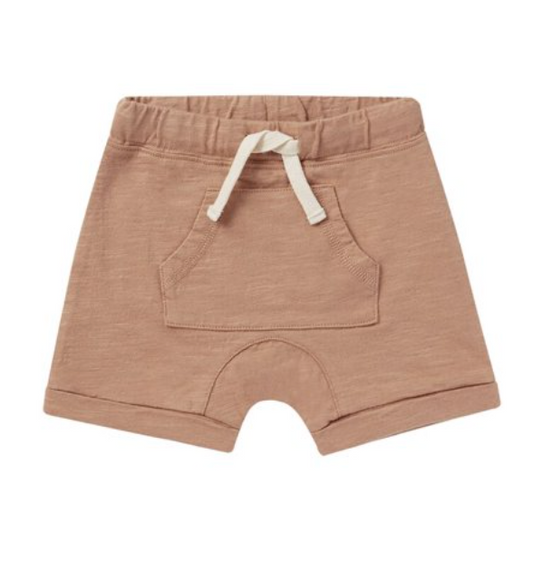 front pouch short || clay