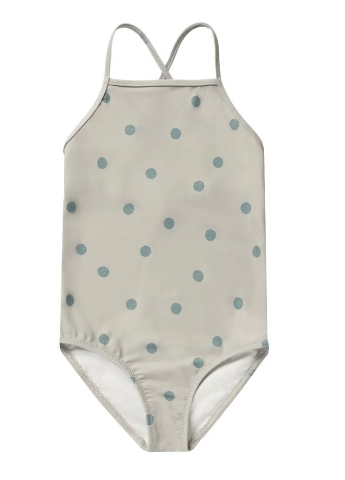 sky one-piece || polka dot