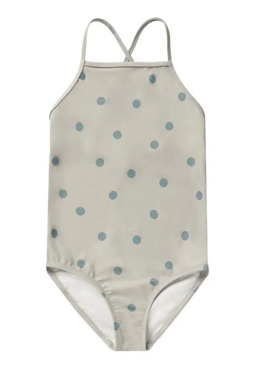 sky one-piece || polka dot