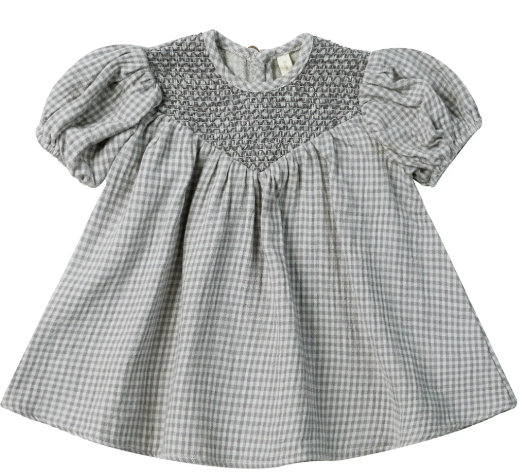 carina dress || blue gingham